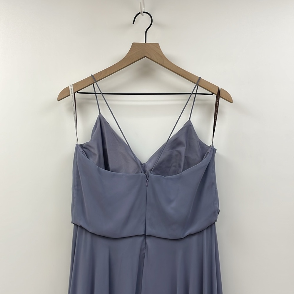 Jenny Yoo Slate Blue Spaghetti-Strap Chiffon Maxi Dress - Picture 8 of 12
